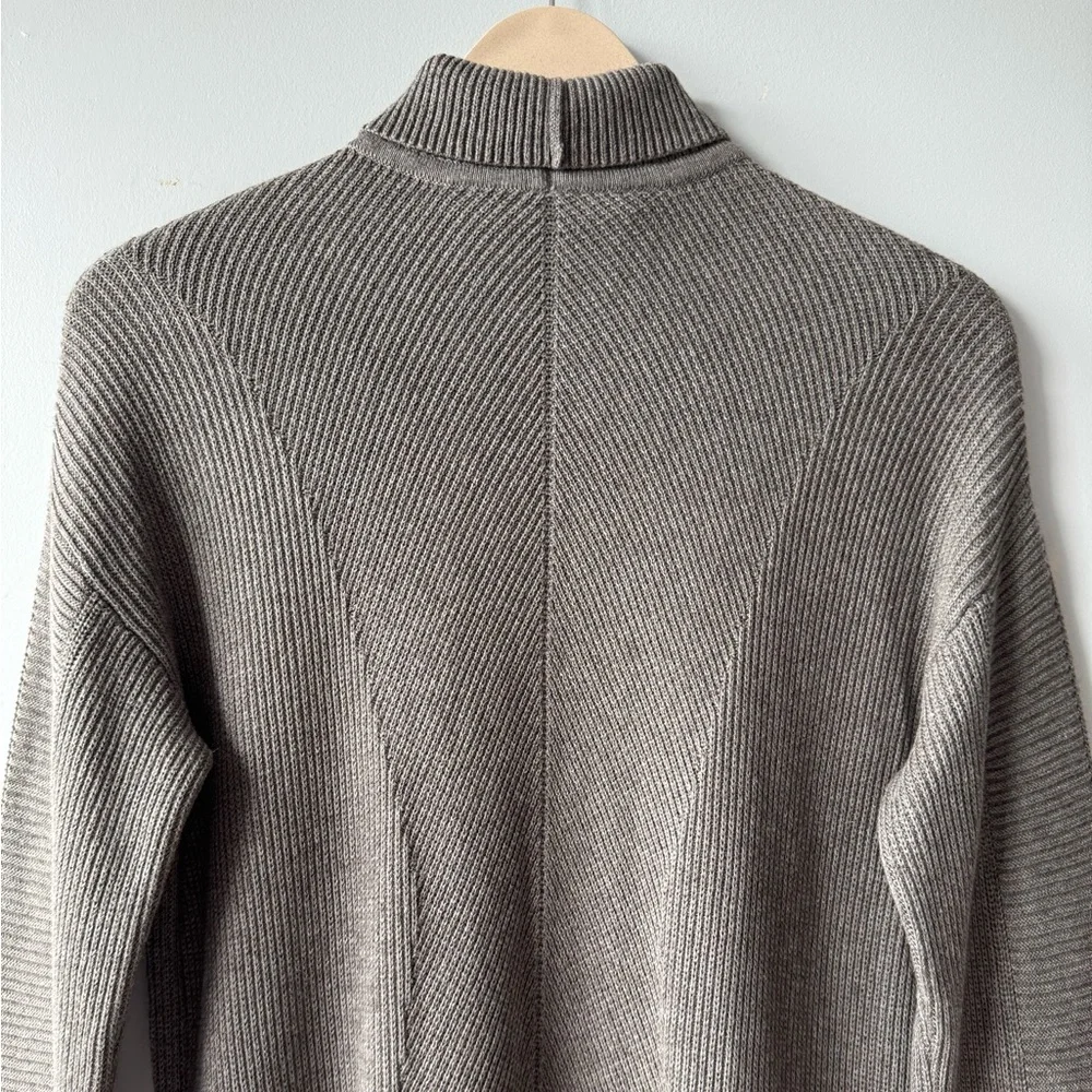 Lululemon Cozy Calling Turtleneck Knit Sweater Heathered Taupe Gray Pima Cotton